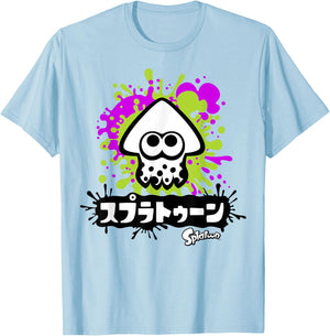 Nintendo Splatoon Inkling Text Splatter Graphic T-Shirt - T-Shirt | Light Blue