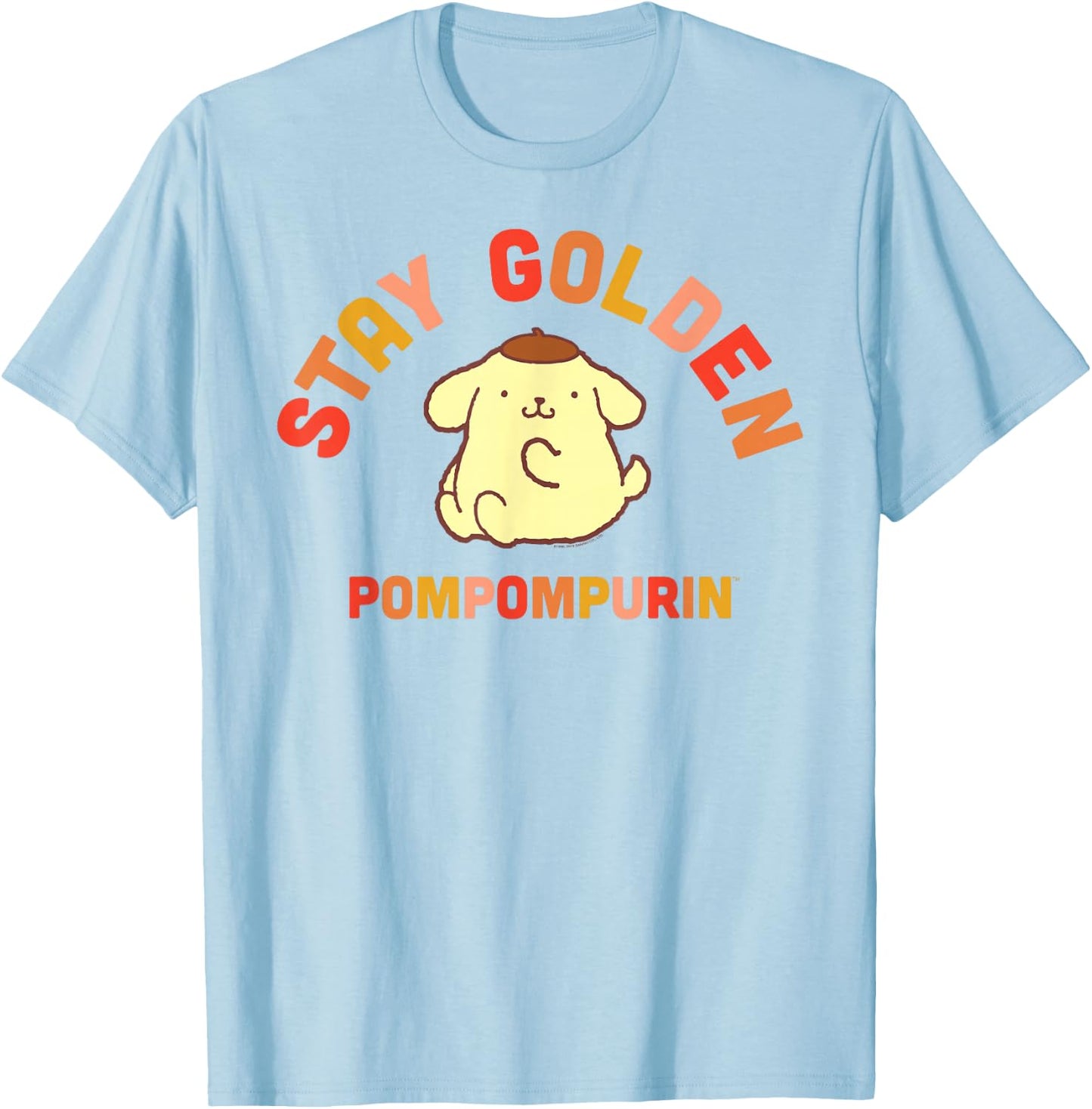 Pompompurin Stay Golden T-Shirt - T-Shirt | Light Blue