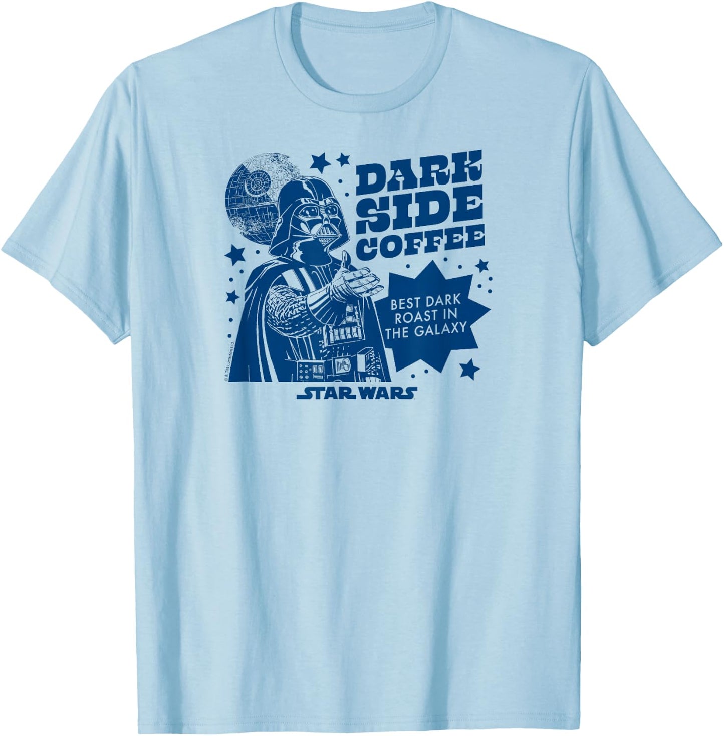 Star Wars - Dark Side Coffee Best Dark Roast In The Galaxy T-Shirt - T-Shirt | Light Blue