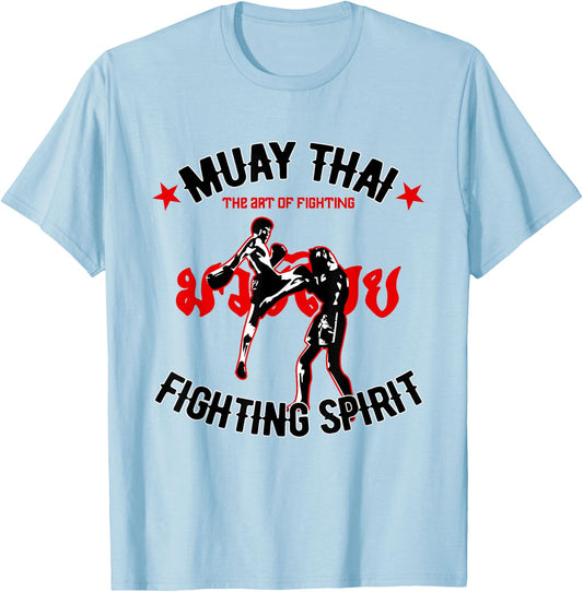 Muay Thai Art of Combat Kickboxing Retro MMA Fitness Studi T-Shirt - T-Shirt | Light Blue