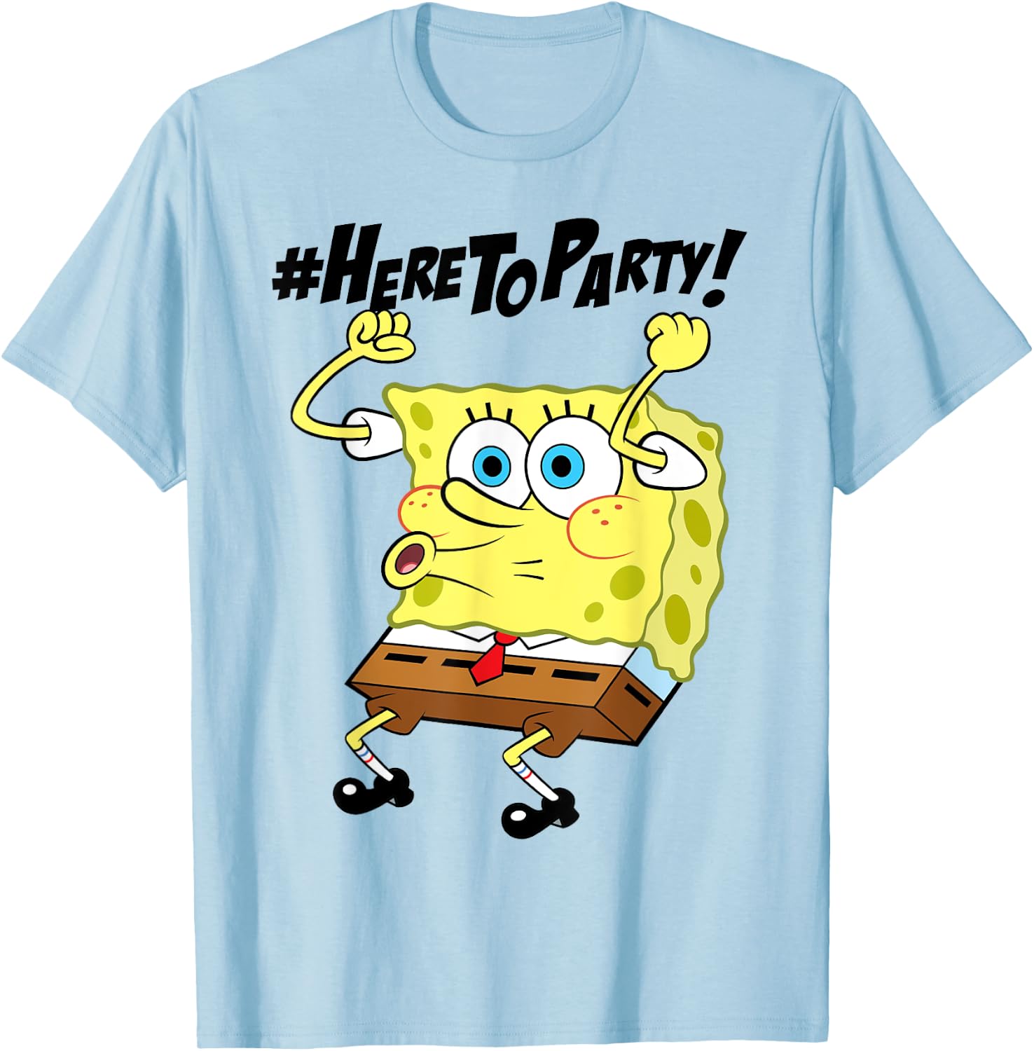 Spongebob SquarePants Here To Party T-Shirt - T-Shirt | Light Blue