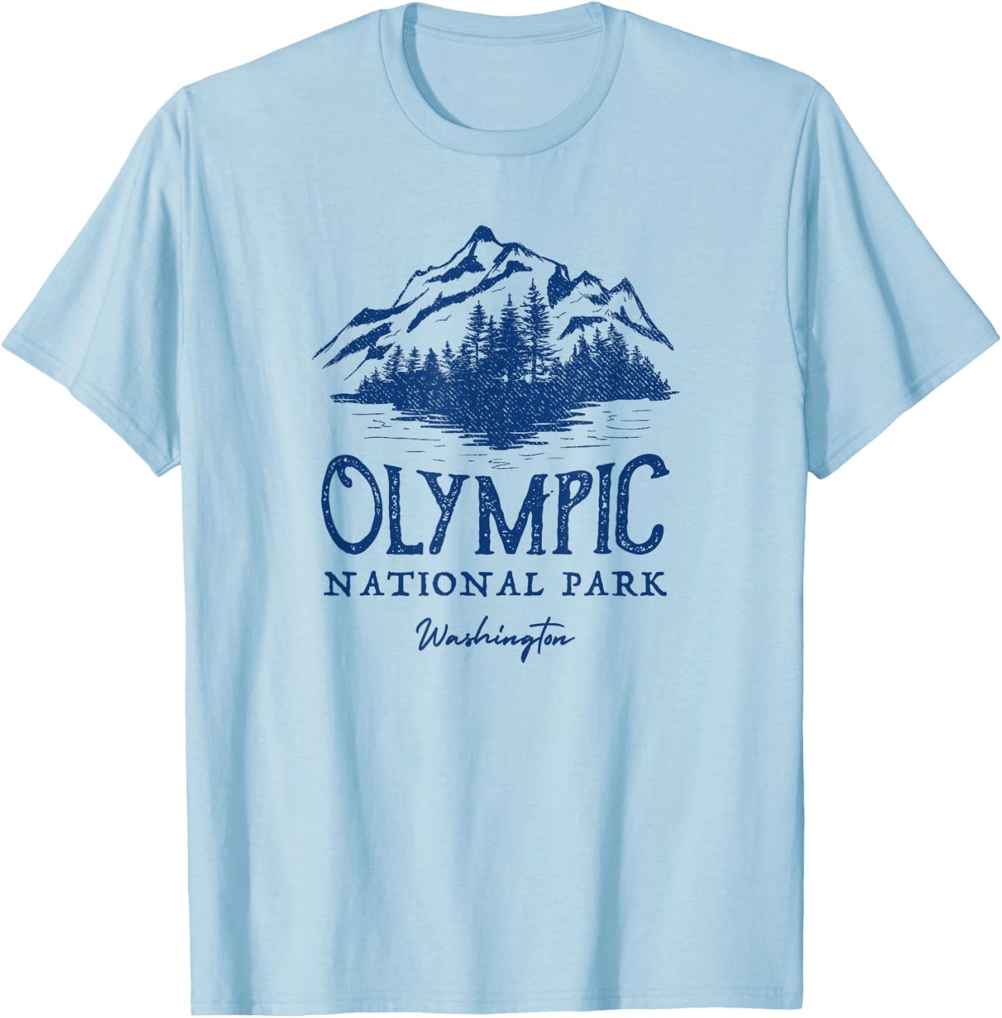 Vintage Olympic National Park Washington T-Shirt - T-Shirt | Light Blue