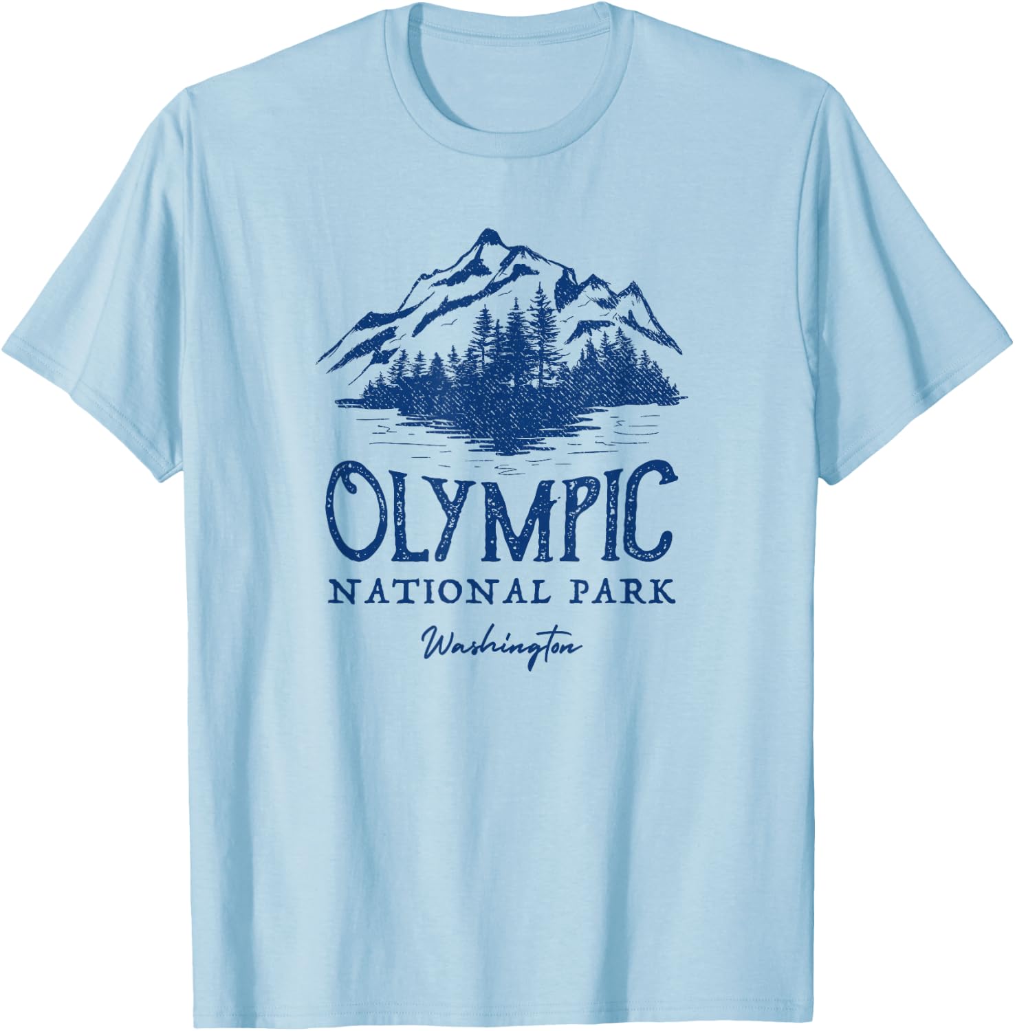 Vintage Olympic National Park Washington T-Shirt - T-Shirt | Light Blue