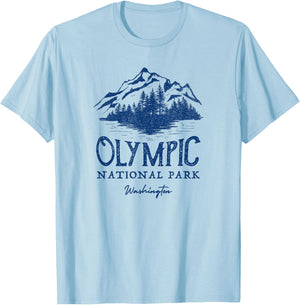Vintage Olympic National Park Washington T-Shirt - T-Shirt | Light Blue