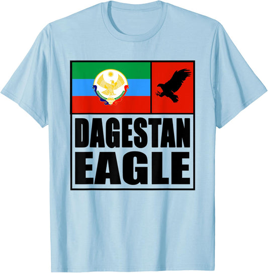 Dagestan Eagle. Proud Dagestan Fighter Wear. Dagestan Flag T-Shirt - T-Shirt | Light Blue