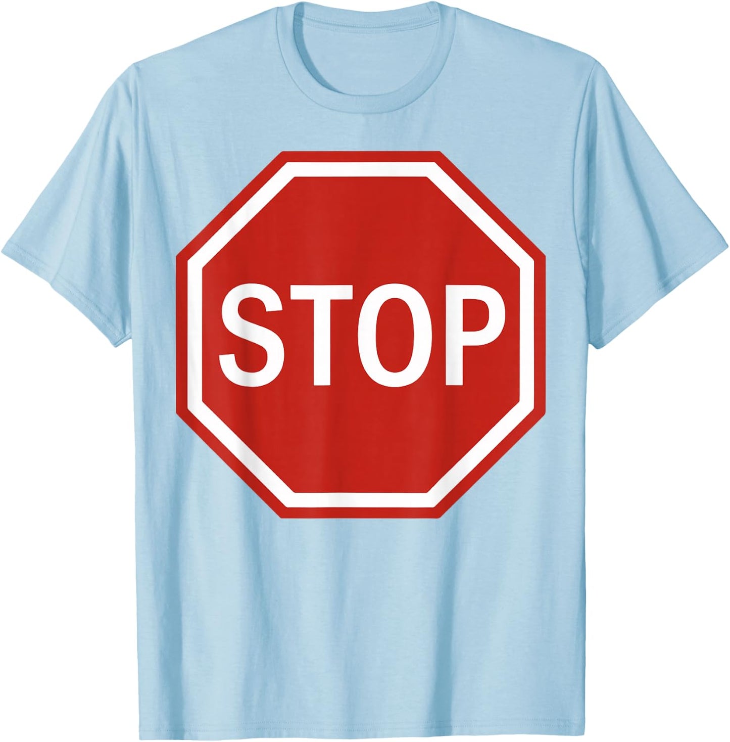 Pretend I'm A Stop Sign Funny Halloween Lazy Costume T-Shirt - T-Shirt | Light Blue
