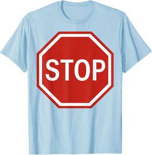 Pretend I'm A Stop Sign Funny Halloween Lazy Costume T-Shirt - T-Shirt | Light Blue