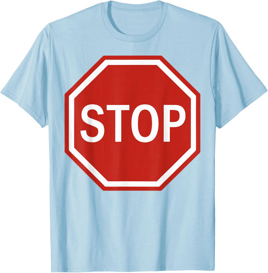 Pretend I'm A Stop Sign Funny Halloween Lazy Costume T-Shirt - T-Shirt | Light Blue