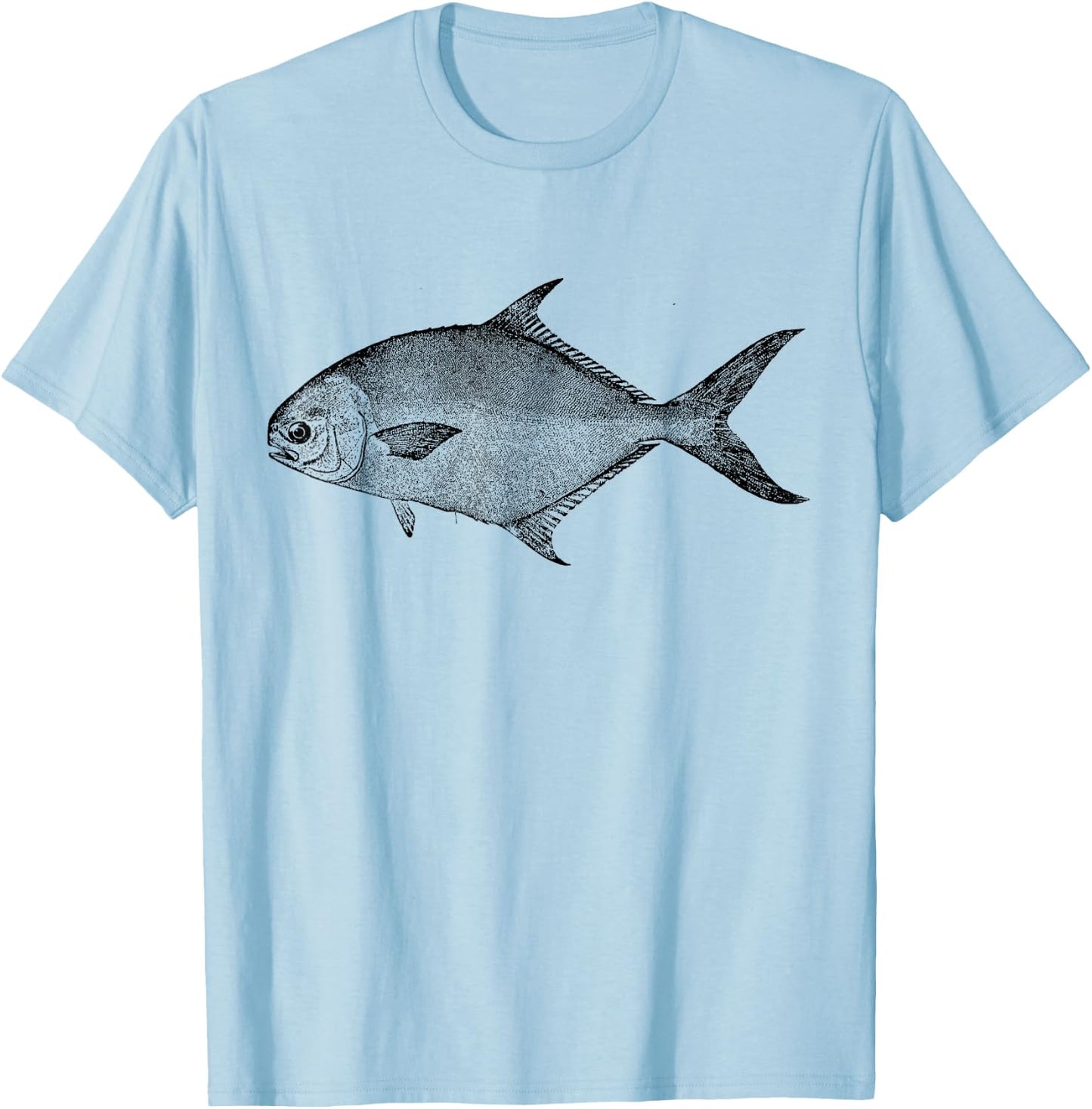 Pompano Retro Pompano Fish T-Shirt - T-Shirt | Light Blue