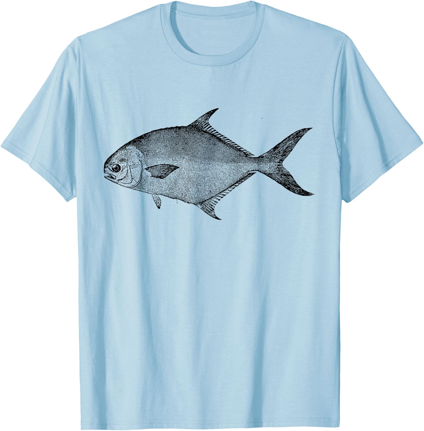 Pompano Retro Pompano Fish T-Shirt - T-Shirt | Light Blue