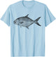 Pompano Retro Pompano Fish T-Shirt - T-Shirt | Light Blue