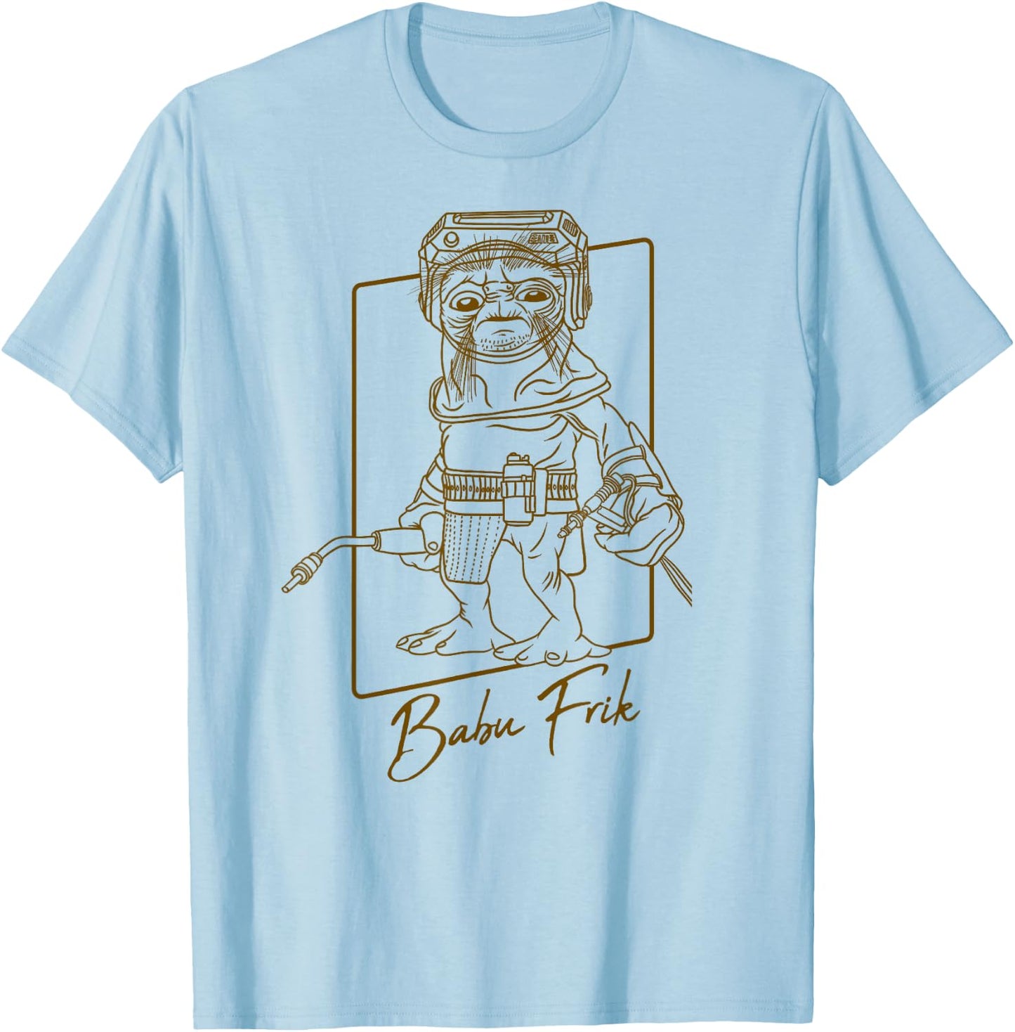 Star Wars The Rise Of Skywalker Babu Frik Outline T-Shirt - T-Shirt | Light Blue