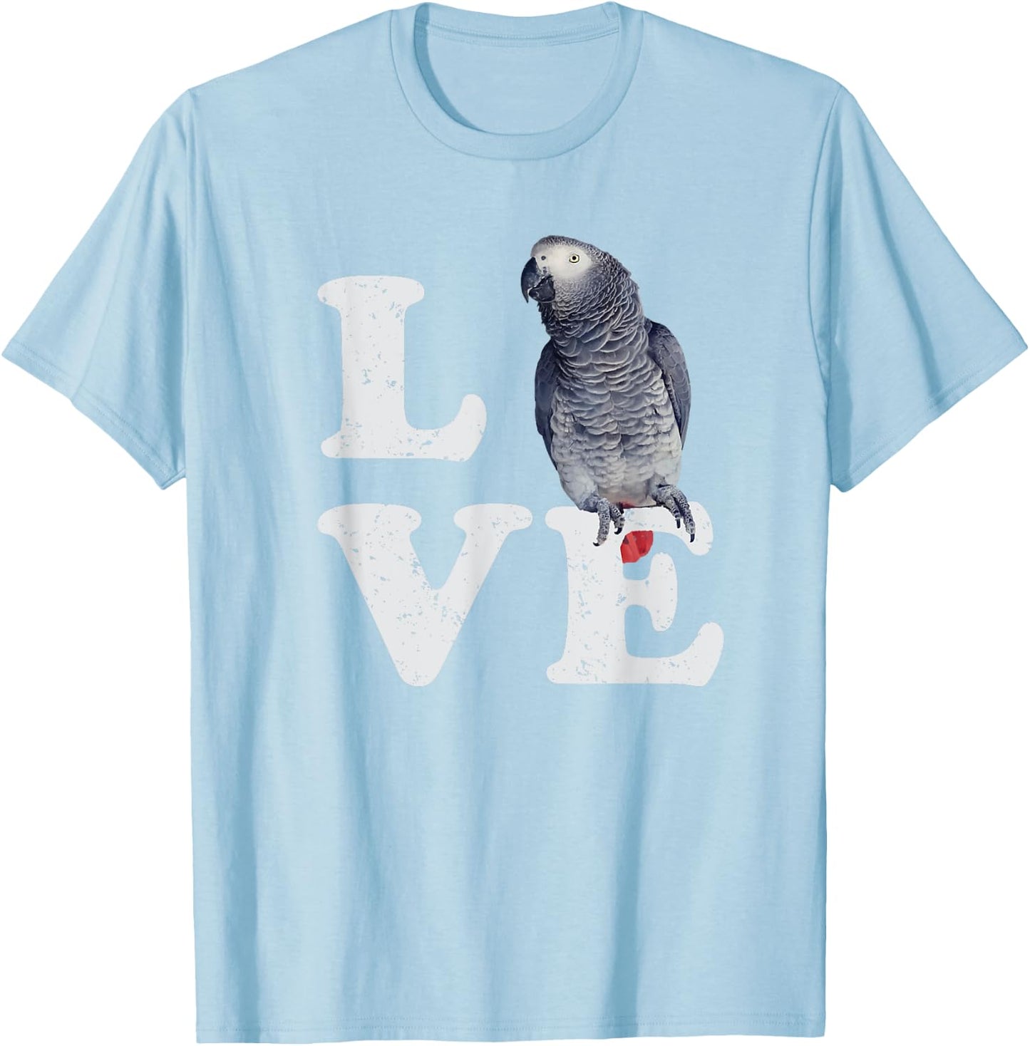 I Love My African Grey Parrot | Bird Lovers Gift T-Shirt - T-Shirt | Light Blue