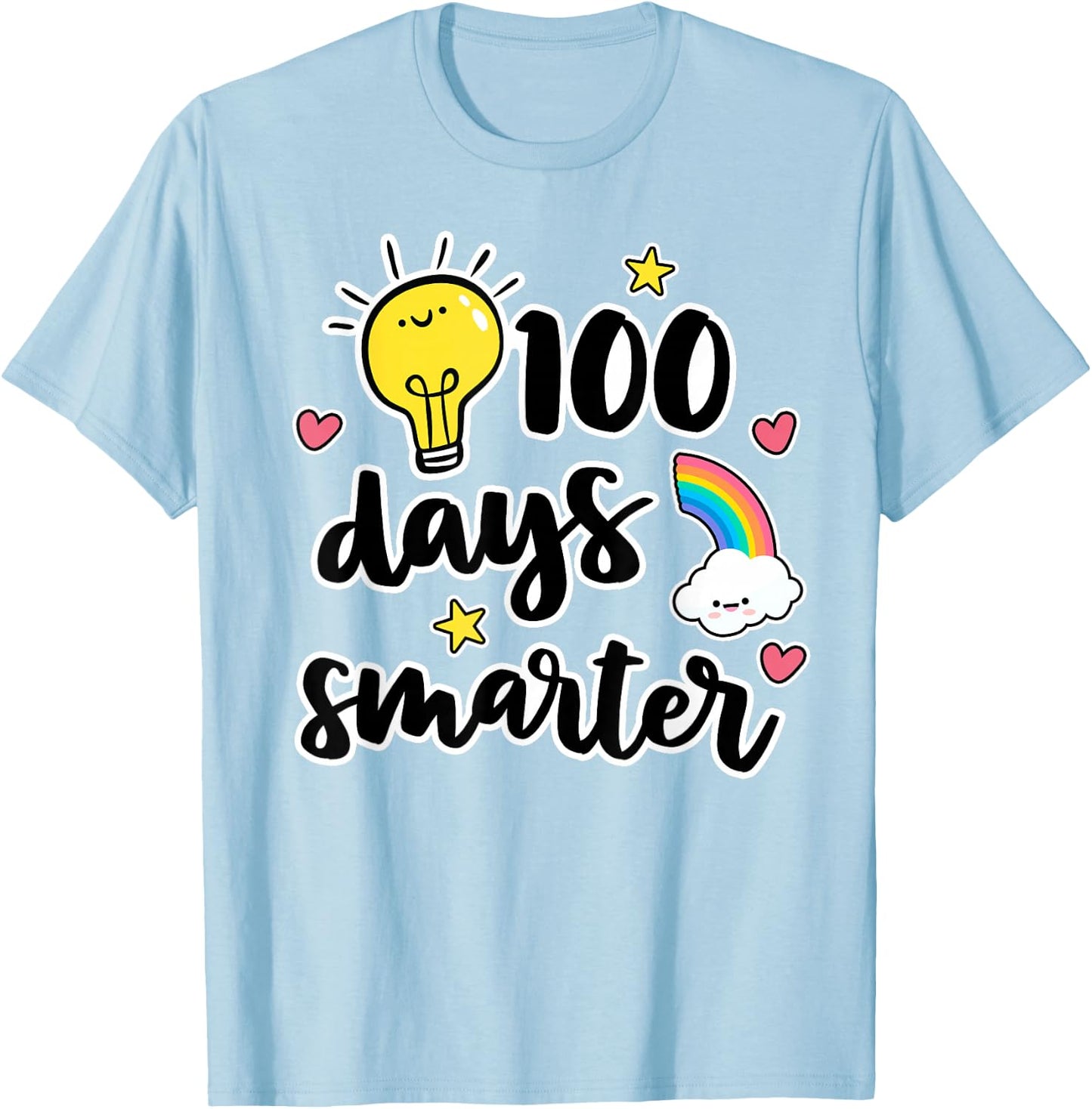 100 Days Smarter 100th Day of School Shirt Kindness Teacher T-Shirt - T-Shirt | Light Blue