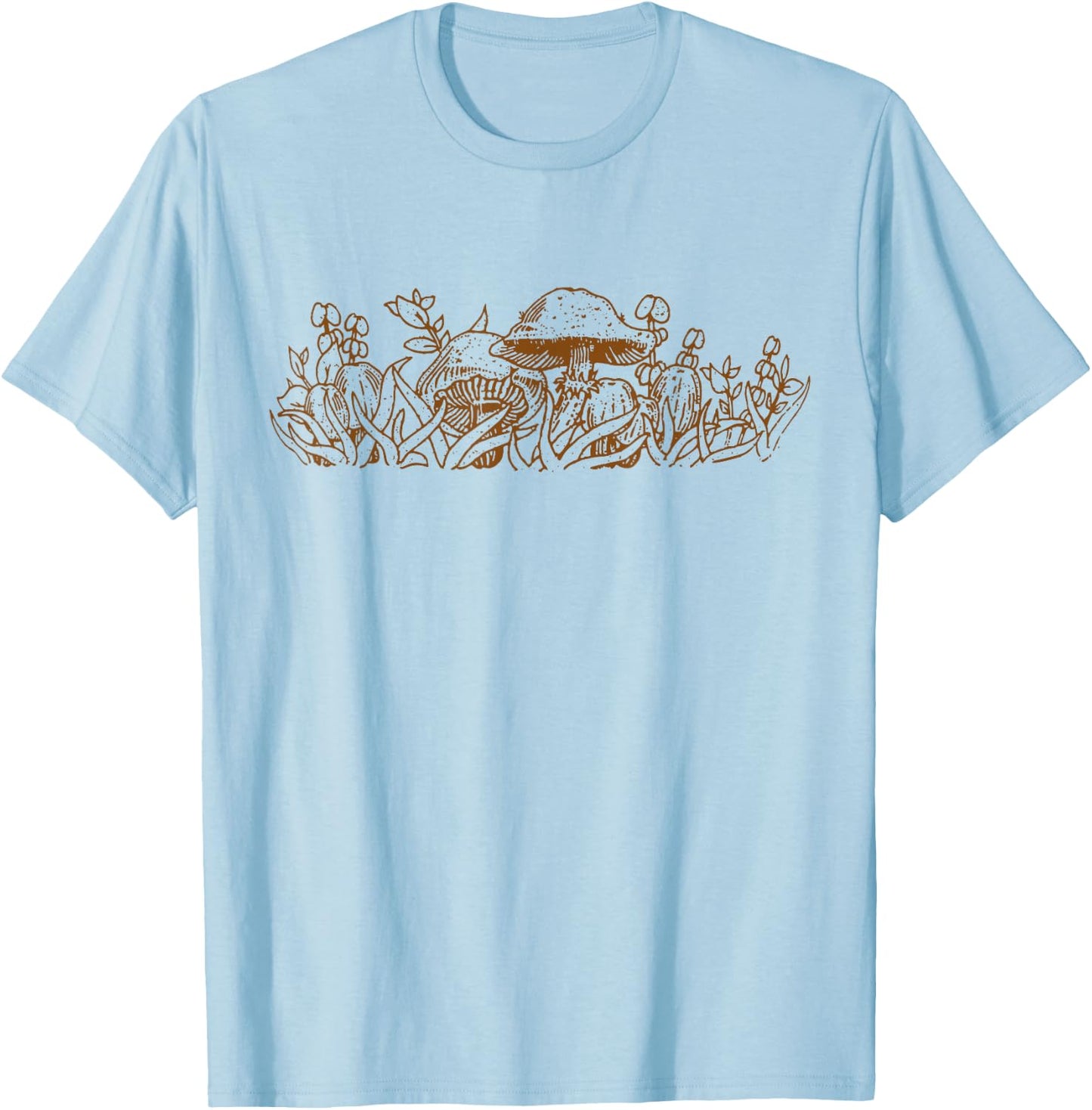 Vintage Pyrex Pattern - Forest Fancies (Mushrooms) T-Shirt - T-Shirt | Light Blue