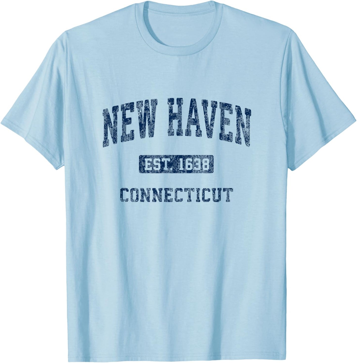 New Haven Connecticut CT Vintage Athletic Sports Design T-Shirt - T-Shirt | Light Blue
