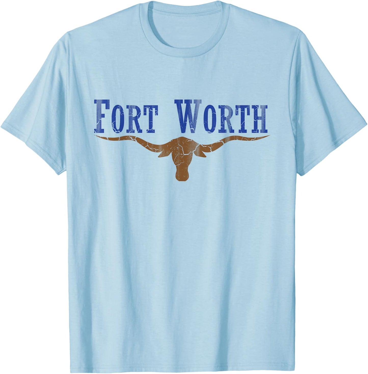 Vintage Fort Worth Texas Flag Men Women Kids T-Shirt - T-Shirt | Light Blue