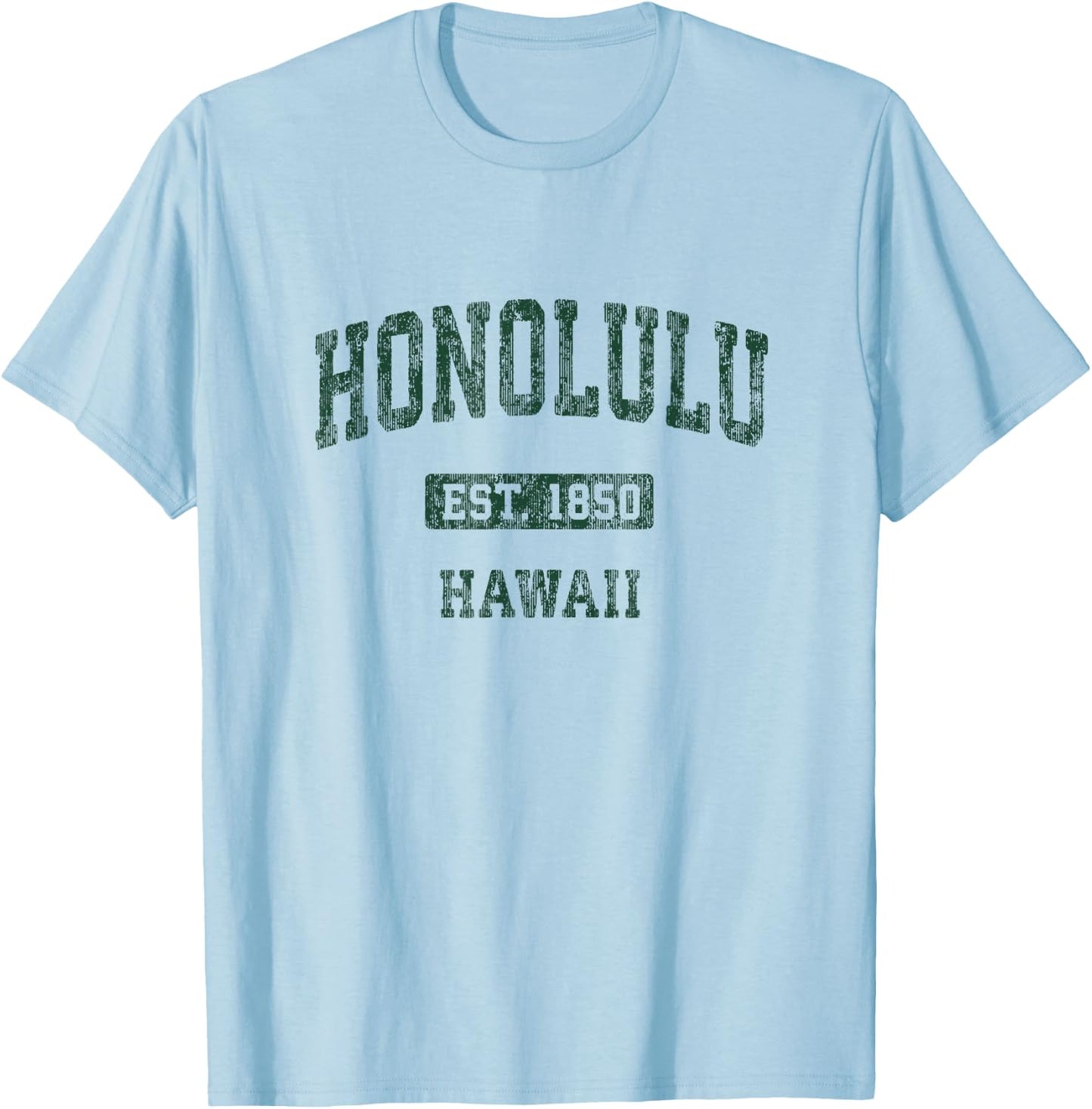 Honolulu Hawaii HI Vintage Athletic Sports Design T-Shirt - T-Shirt | Light Blue