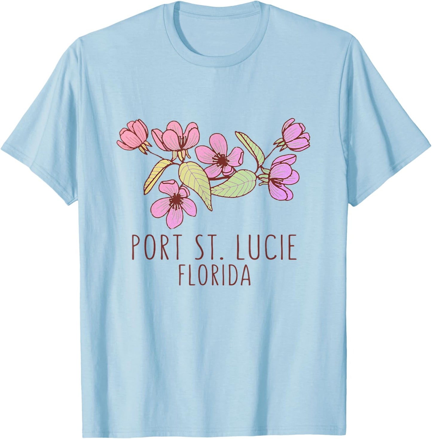 Port St. Lucie Florida Wildflowers | Port Saint Lucie FL T-Shirt - T-Shirt | Light Blue