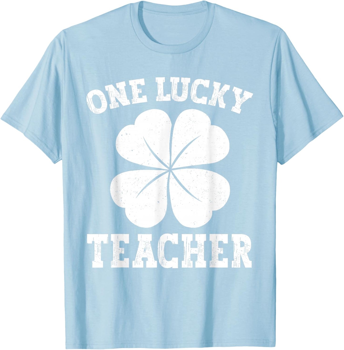 Vintage One Lucky Teacher Green St Patrick's Day Teacher T-Shirt - T-Shirt | Light Blue