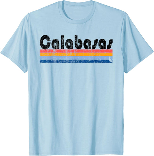 Vintage 80s Style Calabasas CA T-Shirt - T-Shirt | Light Blue