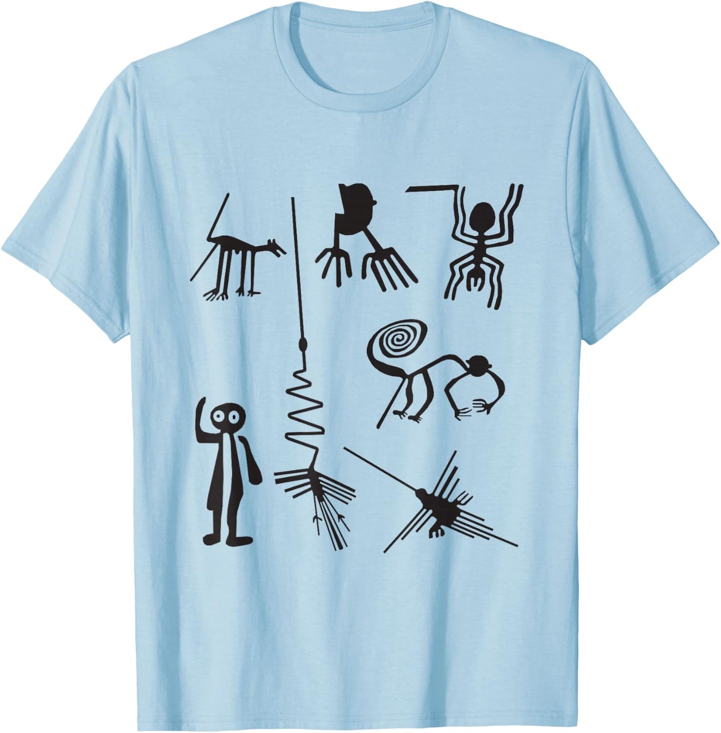 Nazca Lines Ancient UFO Aliens Extraterrestrial Art T-Shirt - T-Shirt | Light Blue