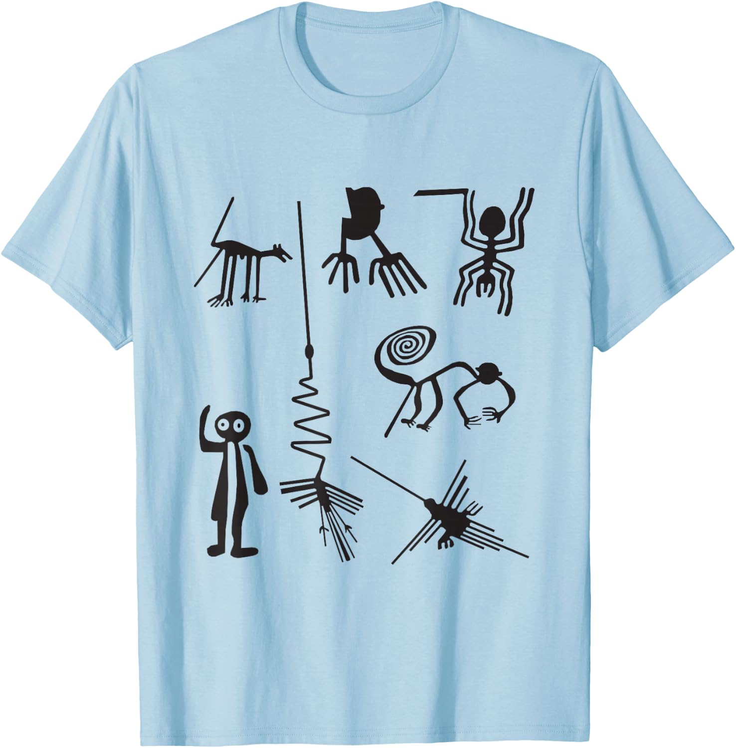 Nazca Lines Ancient UFO Aliens Extraterrestrial Art T-Shirt - T-Shirt | Light Blue