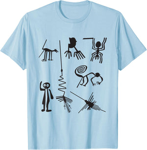 Nazca Lines Ancient UFO Aliens Extraterrestrial Art T-Shirt - T-Shirt | Light Blue