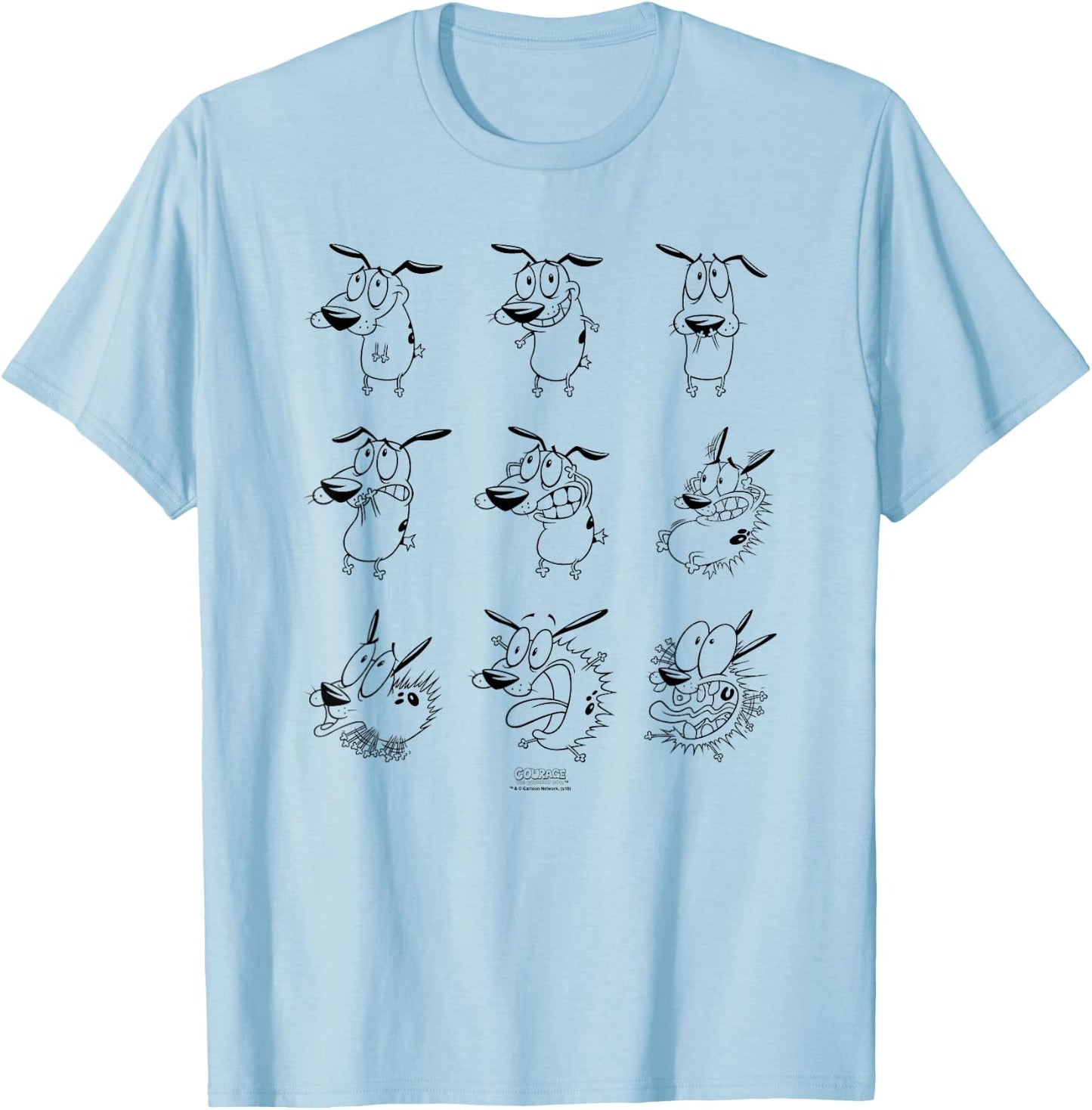 Courage the Cowardly Dog Courage Poses T-Shirt - T-Shirt | Light Blue