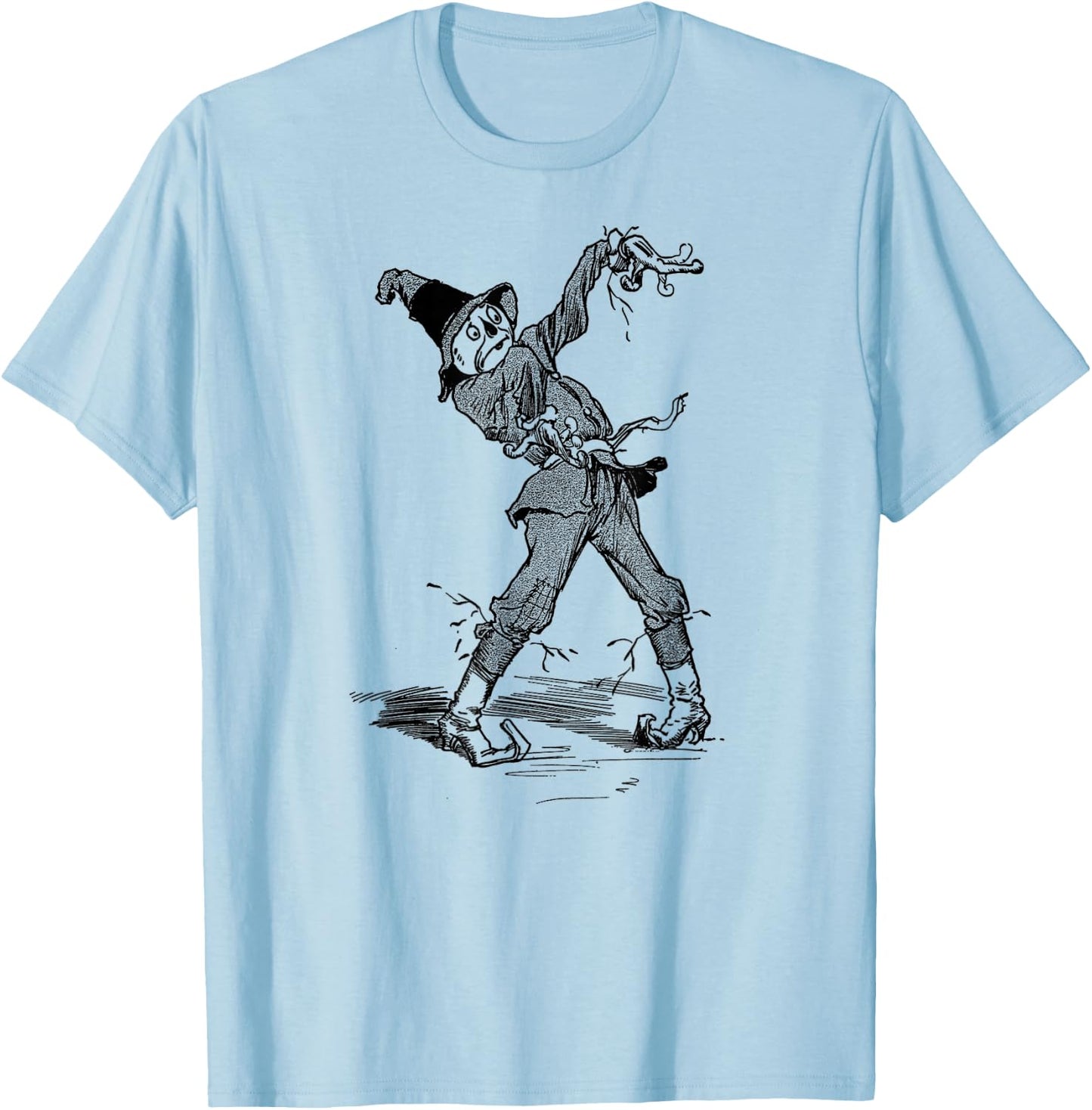 The Land of OZ Vintage Art Halloween Wizard of OZ Scarecrow T-Shirt - T-Shirt | Light Blue