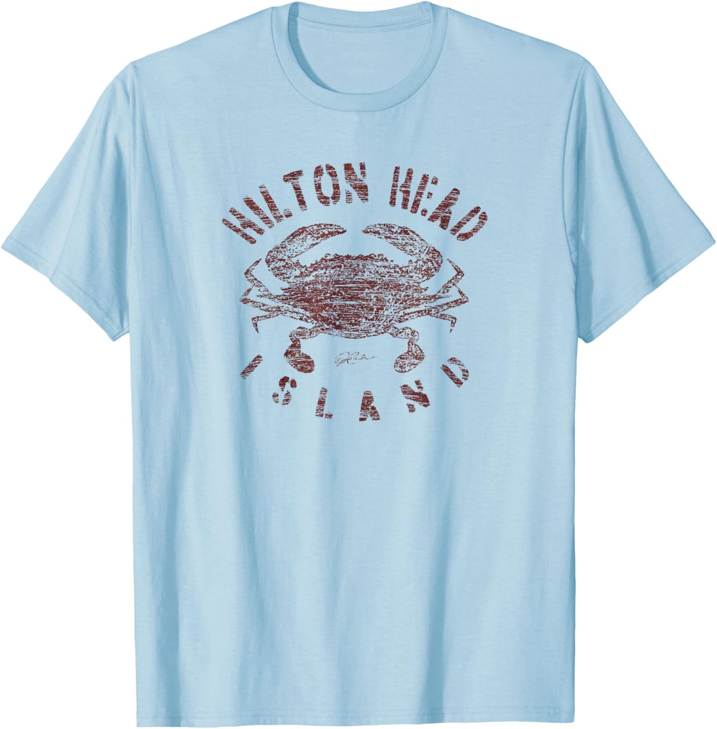 JCombs: Hilton Head Island, Atlantic Blue Crab (Distressed) T-Shirt - T-Shirt | Light Blue