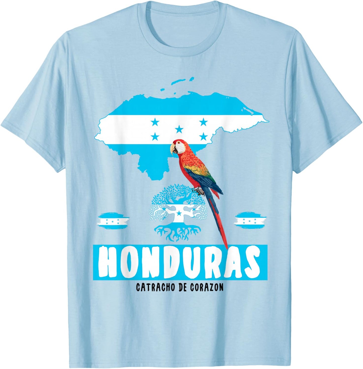 Honduras Roots Outfit Ideas & Honduran Flag T-Shirt - T-Shirt | Light Blue