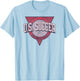 U.S. Soccer Retro Triblock Gray USWNT Officially Licensed T-Shirt - T-Shirt | Light Blue