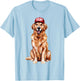 Golden Retriever Wearing Trump Hat Support Trump President T-Shirt - T-Shirt | Light Blue
