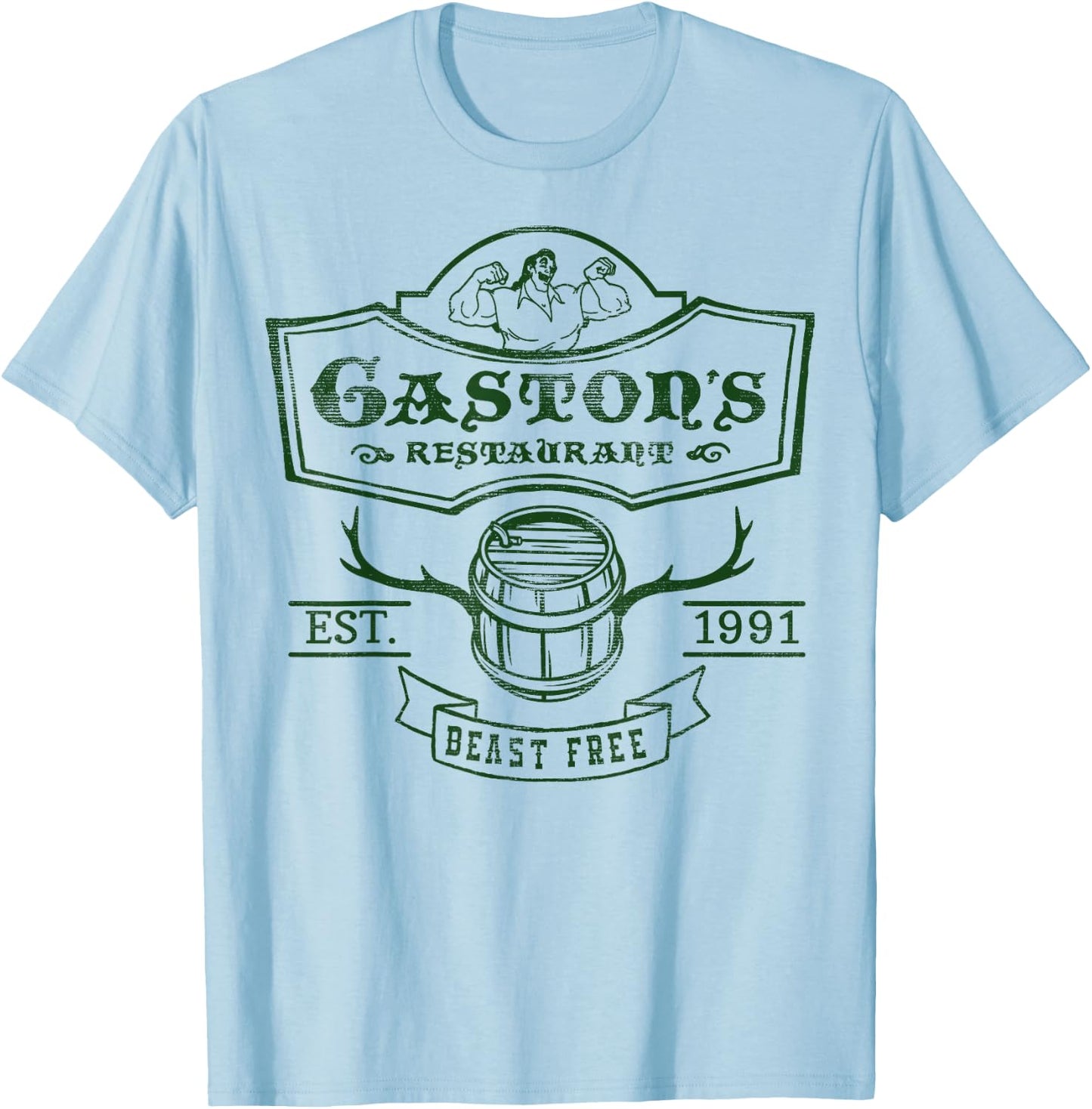 Disney Beauty and the Beast Gaston's Pub Graphic T-Shirt - T-Shirt | Light Blue