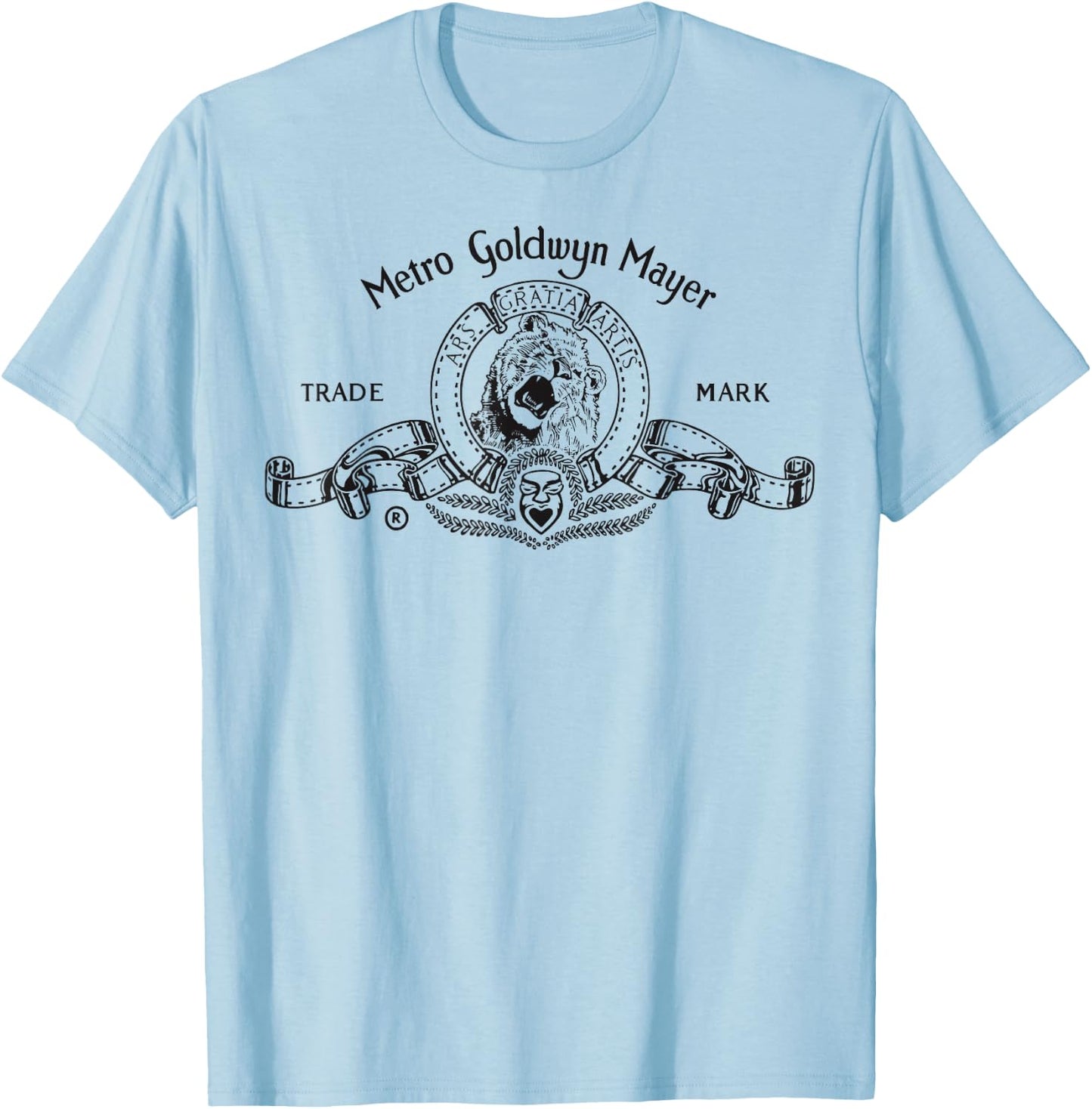 MGM Classic Lion Outlined Logo T-Shirt - T-Shirt | Light Blue