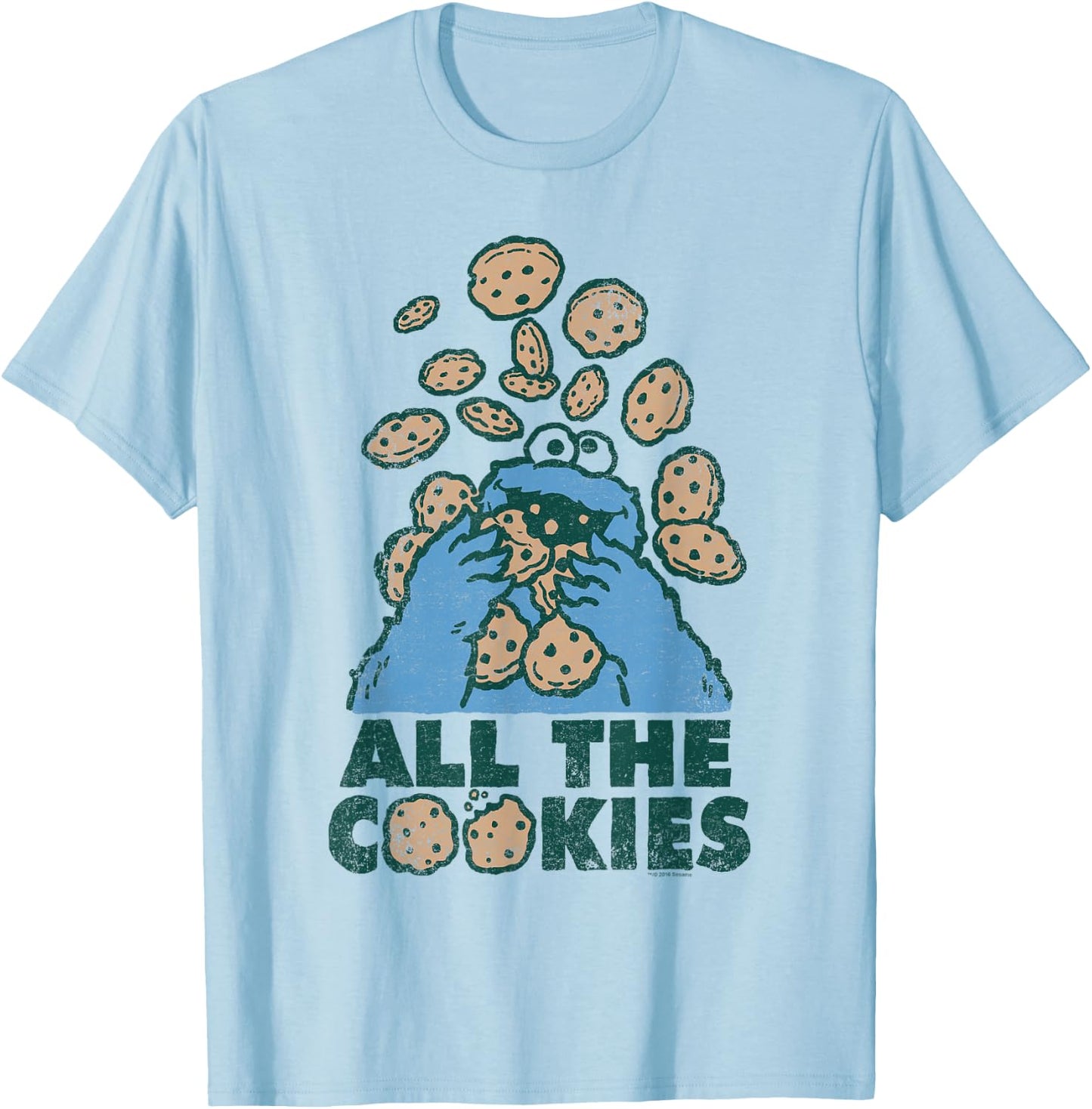 Sesame Street Cookie Monster All the Cookies T-Shirt - T-Shirt | Light Blue