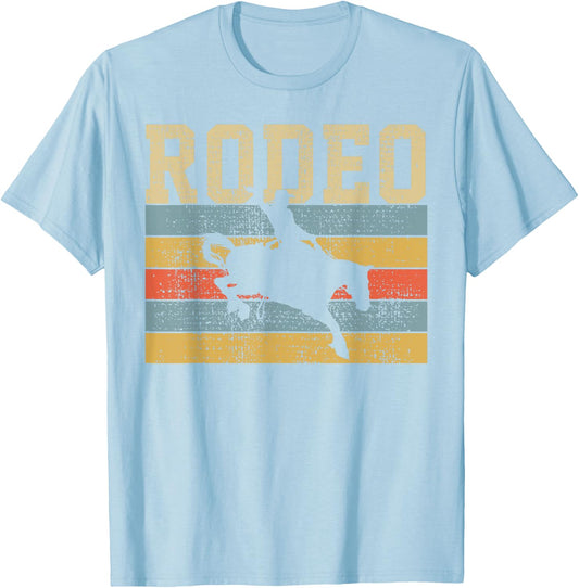 Rodeo Horse Riding Retro Vintage Western Country Gift T-Shirt - T-Shirt | Light Blue