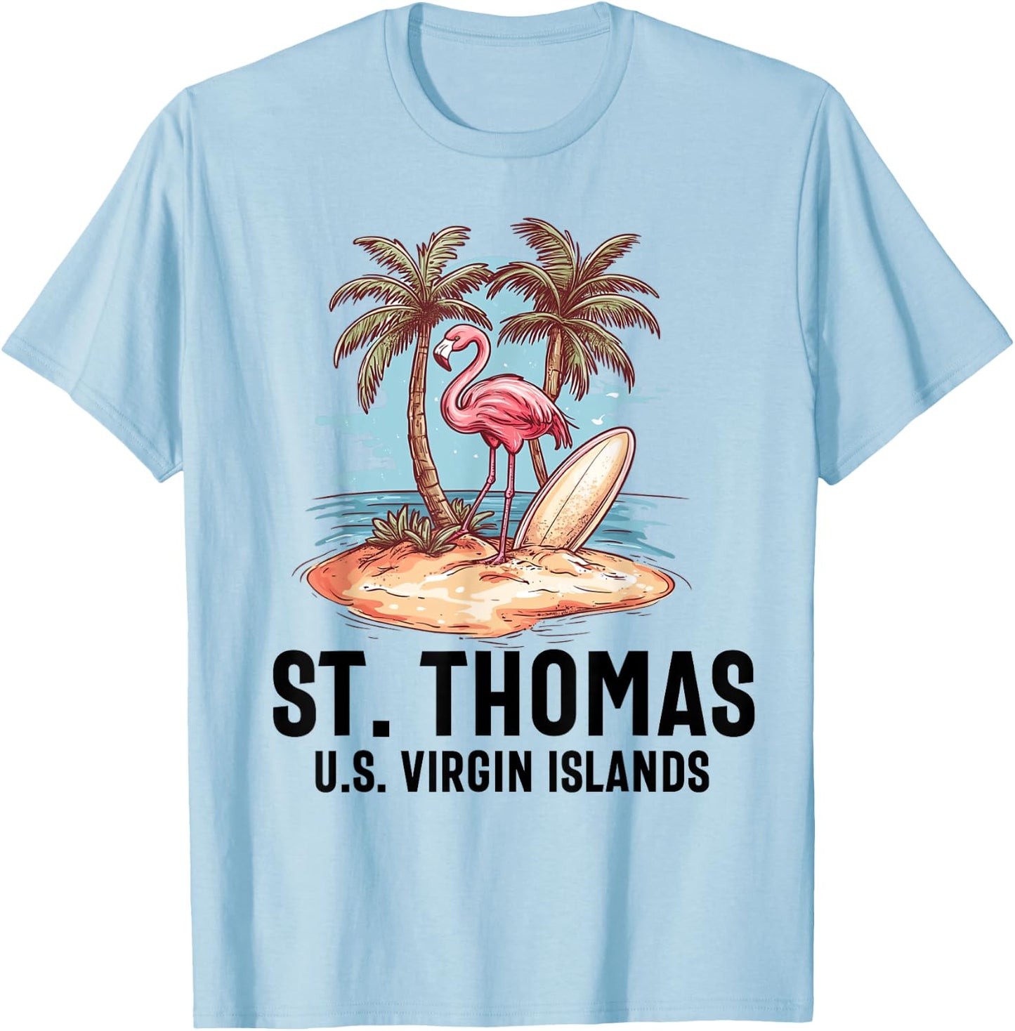 St. Thomas U.S.V.I. US Virgin Island Souvenir Vacation T-Shirt - T-Shirt | Light Blue
