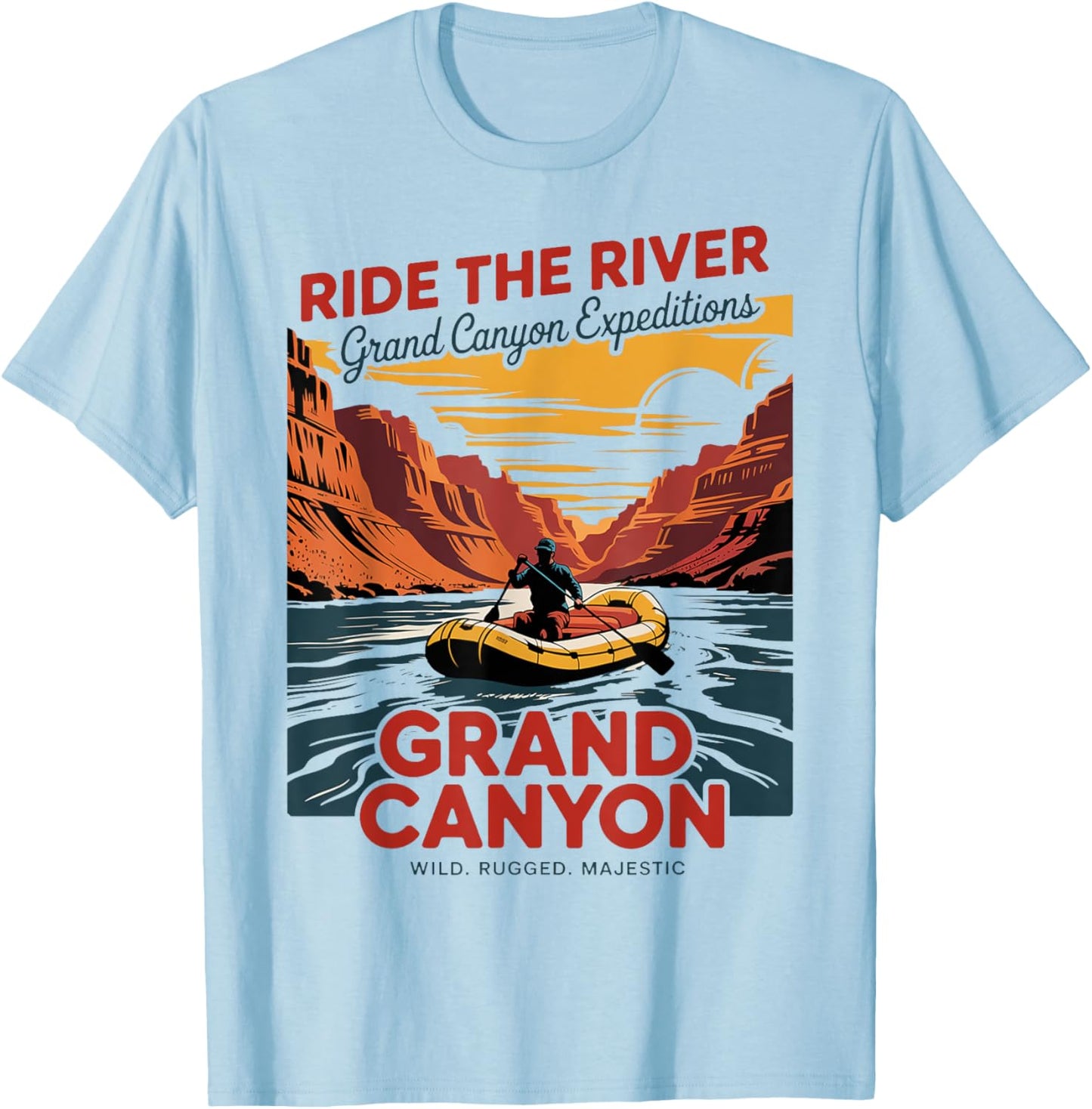 Grand Canyon Colorado River Rafting Vintage T-Shirt - T-Shirt | Light Blue
