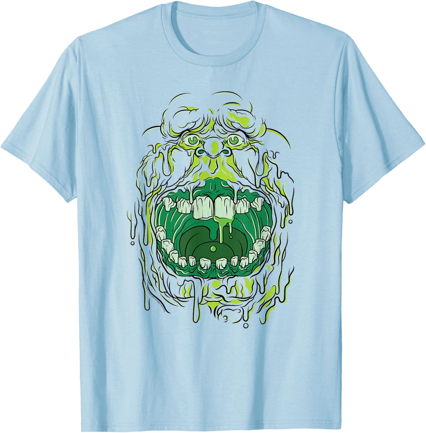 Ghostbusters Slimer Face Retro Movie T-Shirt - T-Shirt | Light Blue