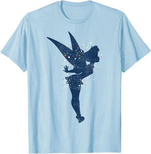 Disney Peter Pan Tinkerbell Americana Shadow Graphic T-Shirt - T-Shirt | Light Blue