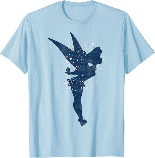 Disney Peter Pan Tinkerbell Americana Shadow Graphic T-Shirt - T-Shirt | Light Blue