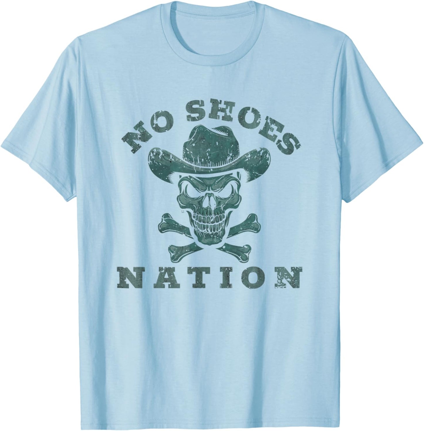 Vintage No Shoes No Nation Funny Sayings Shoes T-Shirt - T-Shirt | Light Blue