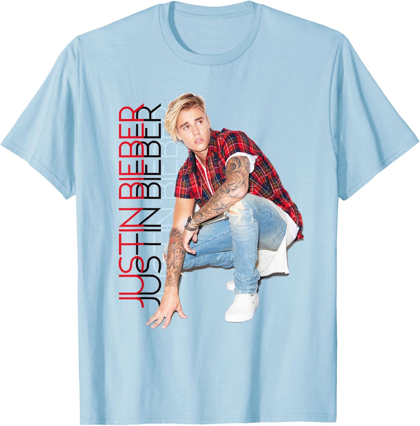 Justin Bieber Official Standing Tall T-Shirt - T-Shirt | Light Blue