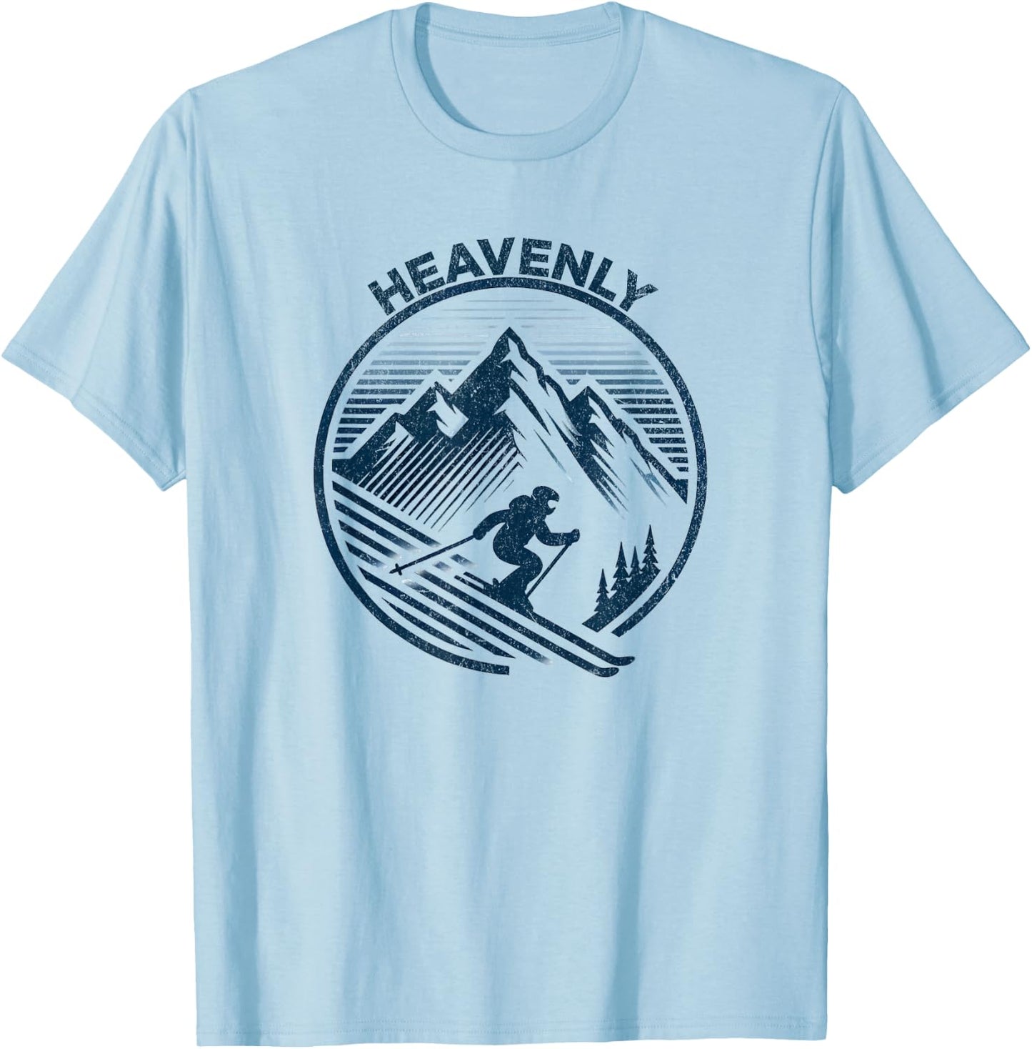 Heavenly California Ski Resort Winter Skiing T-Shirt - T-Shirt | Light Blue