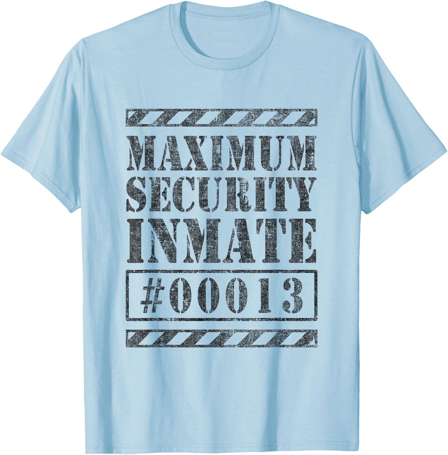 Escaped Maximum Security Inmate Convict Costume Shirt #13 T-Shirt - T-Shirt | Light Blue
