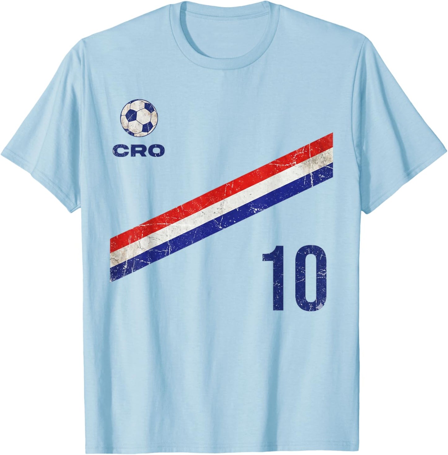 Croatia Hrvatska Flag Zagreb Croatian Jersey Retro T-Shirt - T-Shirt | Light Blue