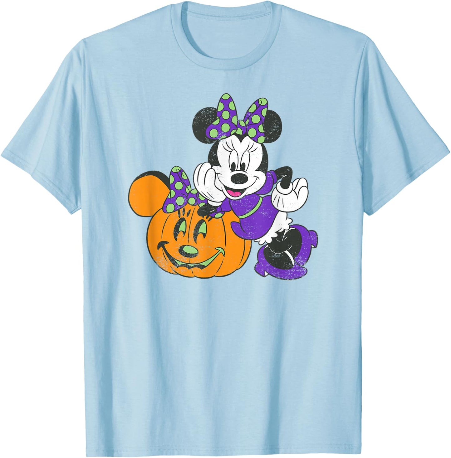 Disney Minnie Mouse Pumpkin Halloween T-Shirt - T-Shirt | Light Blue