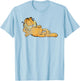 Garfield Happy Lounging Cartoon Cat T-Shirt - T-Shirt | Light Blue